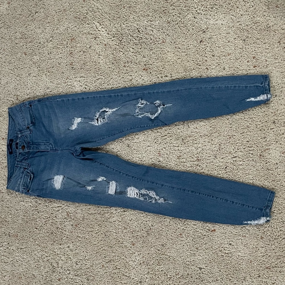 Skinny ripped jeans, blue spice size 5
